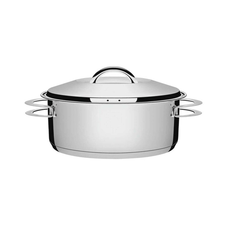 Caçarola Tramontina Solar Rasa em Aço Inox Fundo Triplo com Tampa e Alças 24 Cm 4,7 L Tramontina