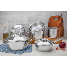 Caçarola Tramontina Solar Rasa em Aço Inox Fundo Triplo com Tampa e Alças 24 Cm 4,7 L Tramontina - 9