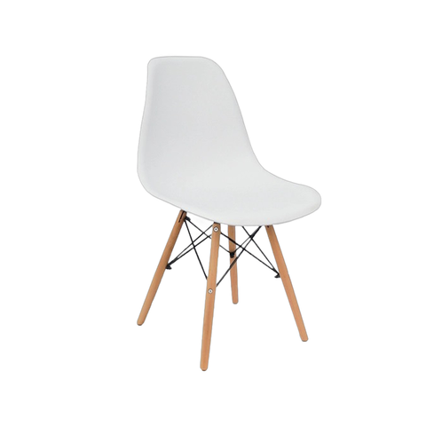 Kit 8 Cadeiras Charles Eames Eiffel Branco Polipropileno Cozinha Área de Lazer Recepção Decoração