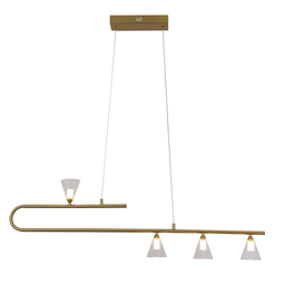Pendente Calix Dourado (c)110cm (l)9cm (a)34cm 4x3w 2700k 900lm - Oc019 - 1