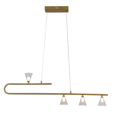 Pendente Calix Dourado (c)110cm (l)9cm (a)34cm 4x3w 2700k 900lm - Oc019