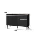 Ver imagem 2 de Balcão Gabinete de Pia sem Tampo 120cm 3 Portas Tatiane - Ajl Móveis Cor Preto