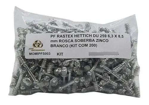 Ver imagem 6 de Pf. Rastex Hettich Du 259 Liso 31 Mm Rosca Soberba Zinco Branco (Kit Com 200)