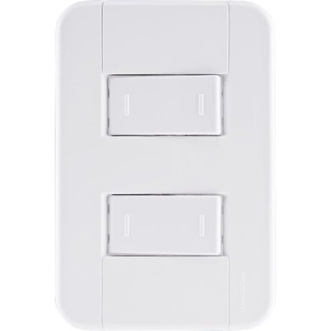 Conjunto 4x2 com 2 Interruptores Paralelos 10 a 250 V Tramontina Tablet Branco