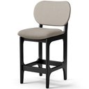 Ver imagem 1 de Banqueta Baixa Bar Cozinha Sala Jantar Fixa Betta L02 Preto Linho Bege - Lyam Decor Banqueta Baixa B