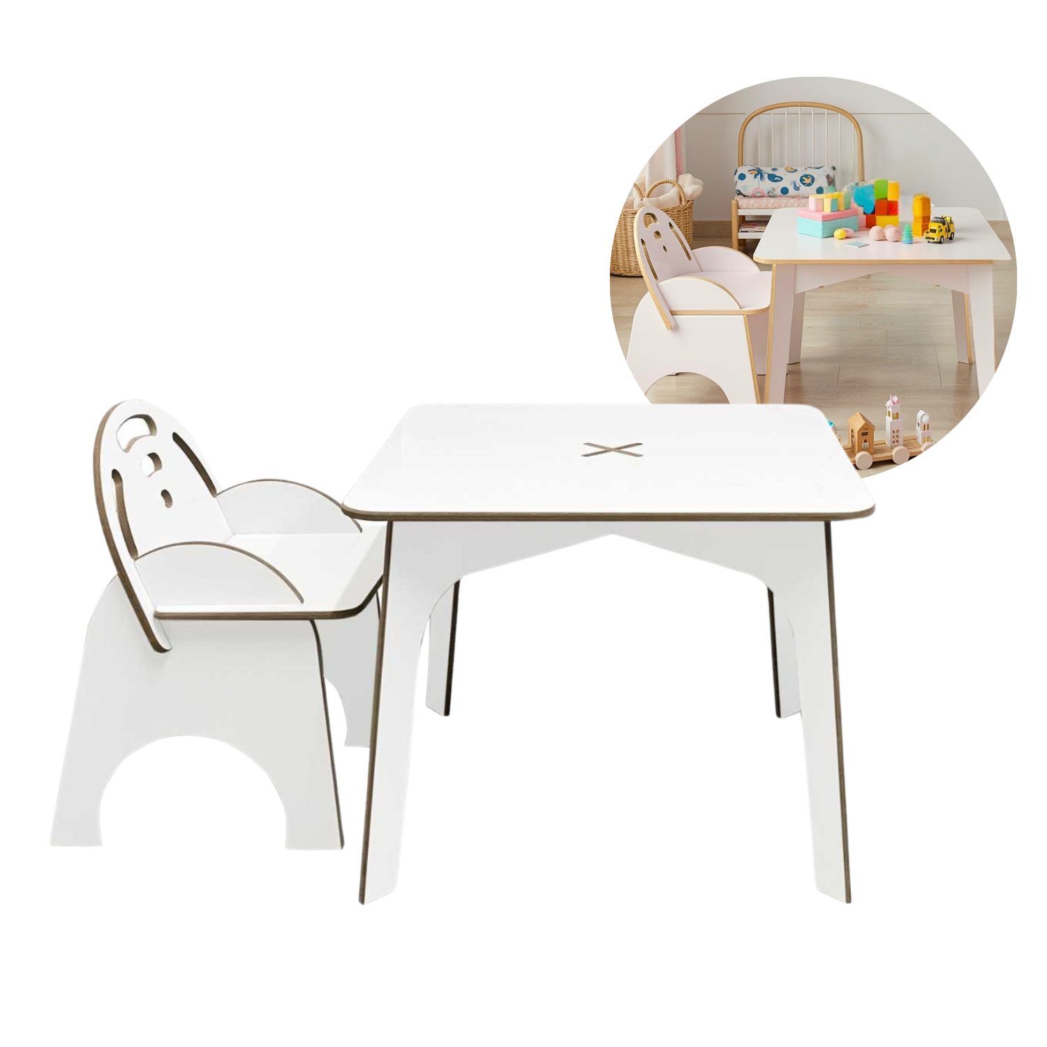 Jogo Mesa Cadeirinha Infantil Portátil de Apoio Brinquedos Infantil Educativa P/ Quarto Criança Bebê