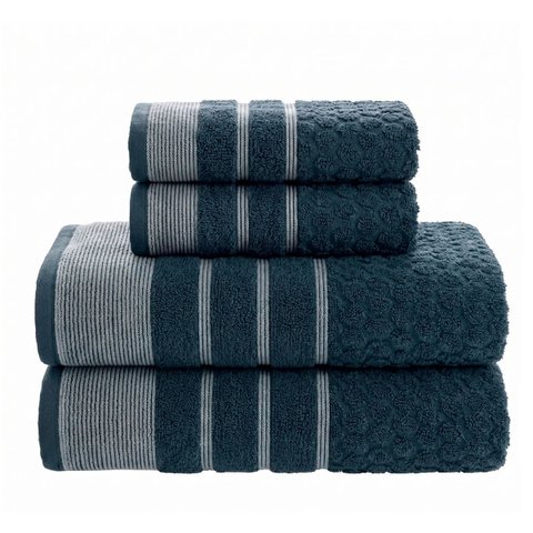 Jogo de Toalha Fio Penteado Treviso Home Design 450g Corttex Cor: Azul Marinho