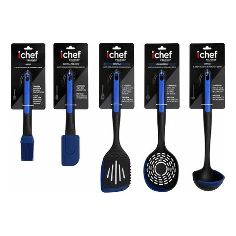 Conjunto de Utensílios de Cozinha Polishop Shark Series Azul