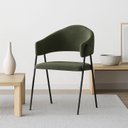 Ver imagem 1 de Cadeira Poltrona para Sala Estofada Verde/Oliva/Preto