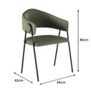 Ver imagem 3 de Cadeira Poltrona para Sala Estofada Verde/Oliva/Preto