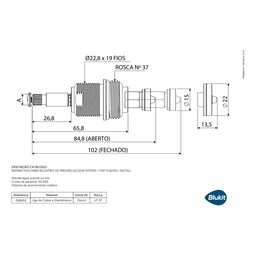 Reparo Registro Pressão Acqua System Top Fusion Estria Docol - 018402 - 3