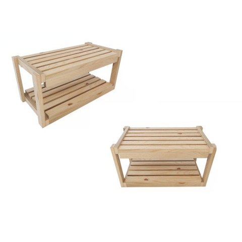 Combo com 2 Organizadores de calçados madeira pinus para hall de entrada Technox