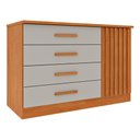Ver imagem 7 de Cômoda CR35473 4 Gavetas MDP Cinamomo e Off White Multimóveis