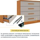 Ver imagem 3 de Cômoda CR35473 4 Gavetas MDP Cinamomo e Off White Multimóveis