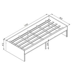 Cama Solteiro Artetube com Estrutura de Aço 193x83 Art In Móveis - 3