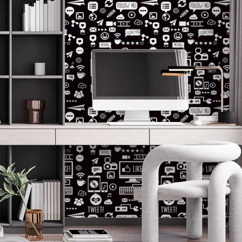 Papel de Parede Lan House Informática Dark Gh Papel de Parede 3,0m