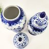 Pote Potiche Azul e Branco 46/37cm Porcelana Decoração 2pc - 6