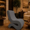 Ver imagem 1 de Poltrona Decorativa Marina Suede Design Orgânico Moderno