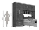 Ver imagem 6 de Kit 2x1 Guarda-Roupa Roupeiro De Casal Marrom com Branco + Cabeceira com Baú Interno Espaçoso Luxo C