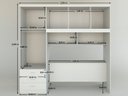 Ver imagem 5 de Kit 2x1 Guarda-Roupa Roupeiro De Casal Marrom com Branco + Cabeceira com Baú Interno Espaçoso Luxo C