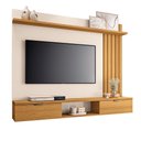 Ver imagem 1 de Painel Suspenso Decorativo Ripado MDP/MDF Portas Basculantes Lets Off White/Cinamomo g-26 - Hb Móvei