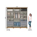 Ver imagem 2 de Guarda Roupa Casal 6 Portas e 6 Gavetas C- Espelho e Pés Andréas Nature-off White
