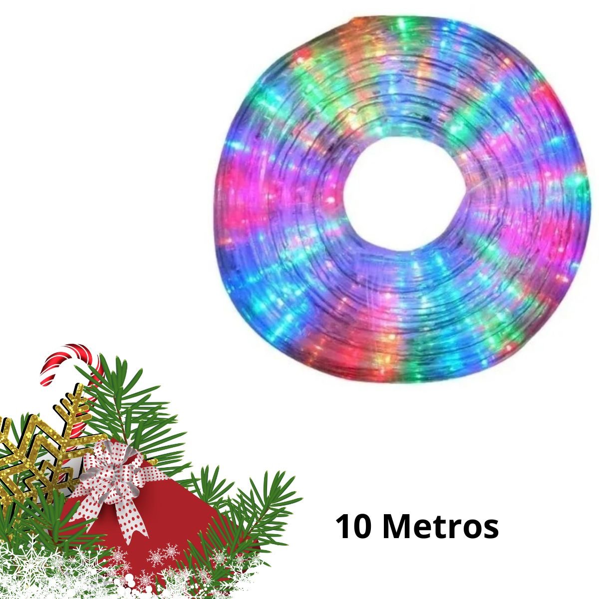 Mangueira Led Decorativa Colorida Pisca Pisca Natalino 10mtr:branco Quente - 4