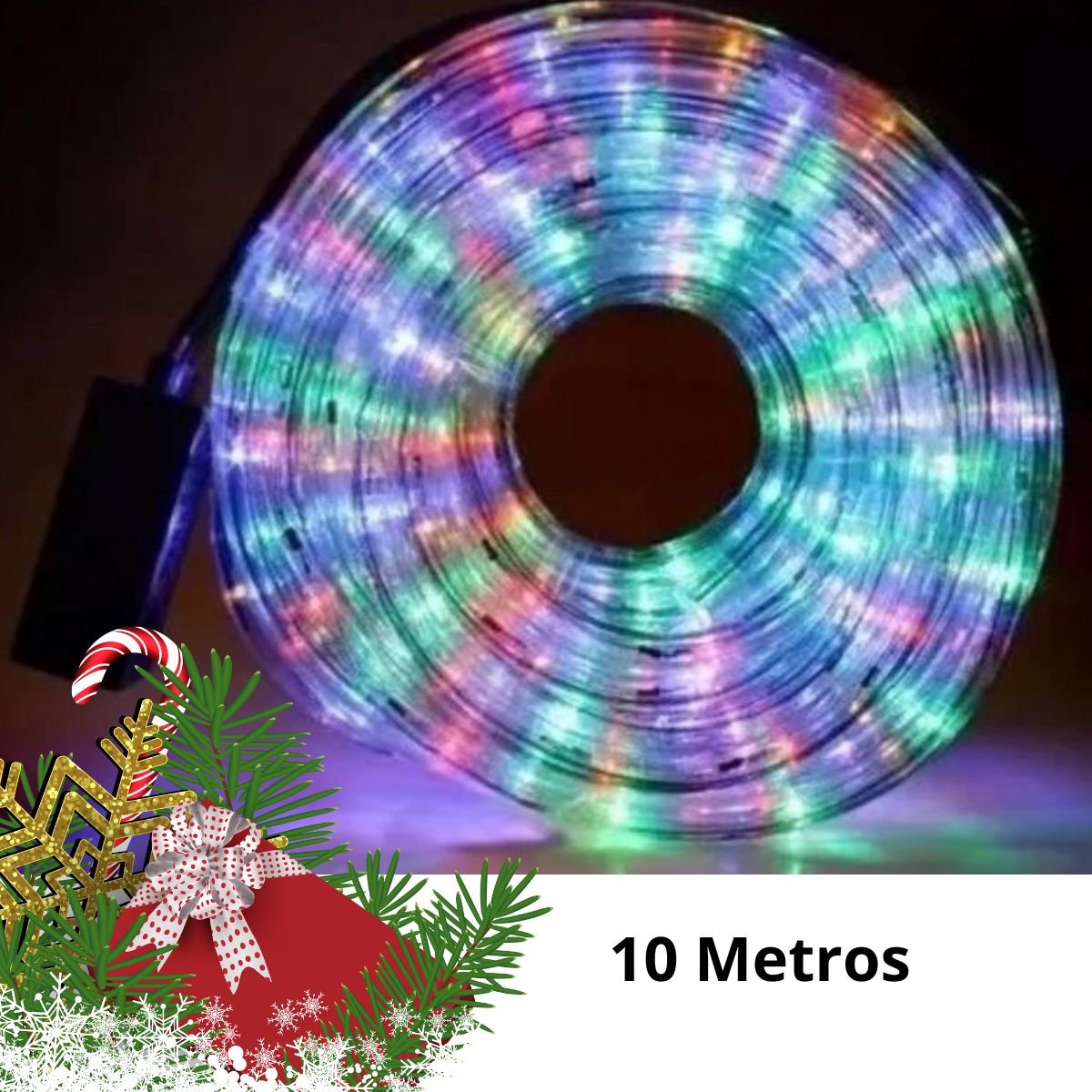 Mangueira Led Decorativa Colorida Pisca Pisca Natalino 10mtr:branco Quente - 6