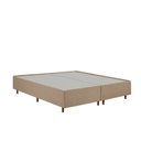 Ver imagem 3 de Cama Base Box King Estofada em Madeira Maciça Base Reforçada Santorini Espresso Móveis Bege/Dourado