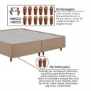 Ver imagem 7 de Cama Base Box King Estofada em Madeira Maciça Base Reforçada Santorini Espresso Móveis Bege/Dourado