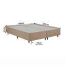 Ver imagem 4 de Cama Base Box King Estofada em Madeira Maciça Base Reforçada Santorini Espresso Móveis Bege/Dourado