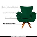 Ver imagem 4 de Poltrona Decorativa Base Giratória em Madeira Charger Suede Verde - Gran Belo