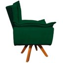 Ver imagem 6 de Poltrona Decorativa Base Giratória em Madeira Charger Suede Verde - Gran Belo