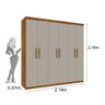 Guarda Roupa Casal Olimpo 6 Portas 3 Gavetas Tcil Cinamomo/off White - 4