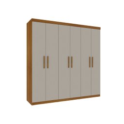 Guarda Roupa Casal Olimpo 6 Portas 3 Gavetas Tcil Cinamomo/off White - 1