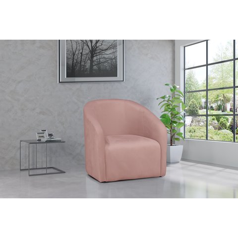 Poltrona Decorativa Julia Veludo Rosa - Lm Decor