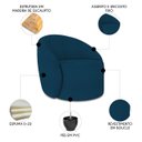 Ver imagem 4 de Sofá 2 Lugares 140cm Wendi e Poltrona Steve Boucle Azul I01 - Mpozenato