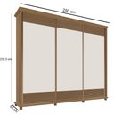 Ver imagem 4 de Guarda Roupa 250cm 3 Portas Deslizante Sem Espelho 4 Gavetas Doratto F08 Freijó/Off White - Mpozenat