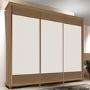 Ver imagem 2 de Guarda Roupa 250cm 3 Portas Deslizante Sem Espelho 4 Gavetas Doratto F08 Freijó/Off White - Mpozenat