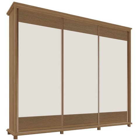 Guarda Roupa 250cm 3 Portas Deslizante Sem Espelho 4 Gavetas Doratto F08 Freijó/Off White - Mpozenat