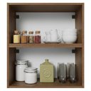 Ver imagem 4 de Kit 2 Armários Aéreos de Cozinha 60 cm Rustic/Preto Vidro Reflecta Bronze Vinil Madesa