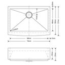 Ver imagem 4 de Kit Cuba Farmhouse Aço Inox 1mm Escovado Sa105p 75,6x52,7x22,9 Cm + Válvula com Cesto Aço Inox Escov
