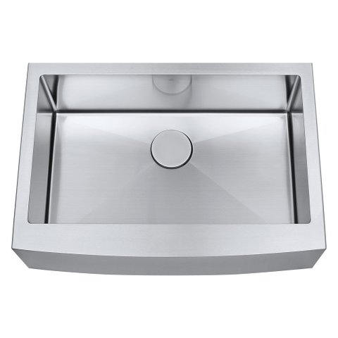 Kit Cuba Farmhouse Aço Inox 1mm Escovado Sa105p 75,6x52,7x22,9 Cm + Válvula com Cesto Aço Inox Escov