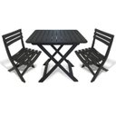 Ver imagem 1 de Mesa Quadrada Dobrável 80x72cm Preta + 2 Cadeiras Dobráveis Bistrô