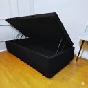 Ver imagem 4 de Cama Box Baú Blindada com Colchão Riviera Molas Ensacadas 25cm:suede Preto/solteiro