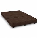 Ver imagem 2 de Puff Cama Dobravel 130cm Casal com Rodízios: Suede Marrom Café