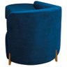Divã Recamier Orgânico França 160cm Lado Esq Pés Madeira Linho Azul Royal - 5