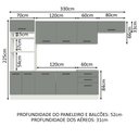 Ver imagem 4 de Armário de Cozinha Completa 330cm Branco Cinza Agata Madesa 01