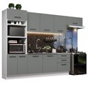 Ver imagem 3 de Armário de Cozinha Completa 330cm Branco Cinza Agata Madesa 01