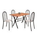 Ver imagem 2 de Conjunto de Mesa Tubular 62 100x60cm Tampo em MDF com 4 Cadeiras Ane B Preto/Arabesco